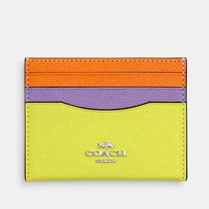 Coach Slim Id Card Case In Colorblock